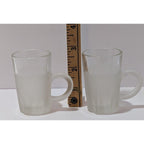 Vintage Frosted Espresso Shot Glasses With Handles Set of 2