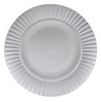 Set Of 6 White Embossed Dinner Plates Thomson Pottery 10.75 Inch Ceramic