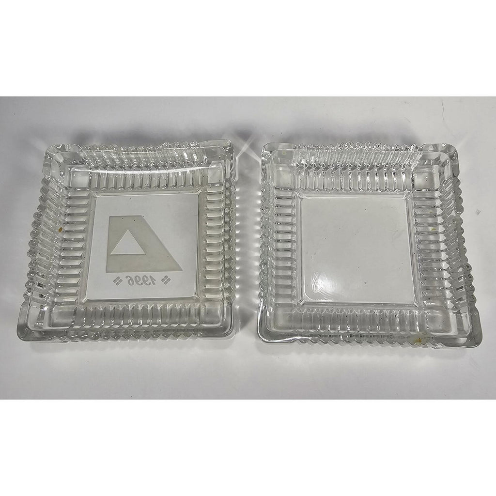 Vintage Crystal Trinket Box 1996 Small Square Jewelry Keepsake Box