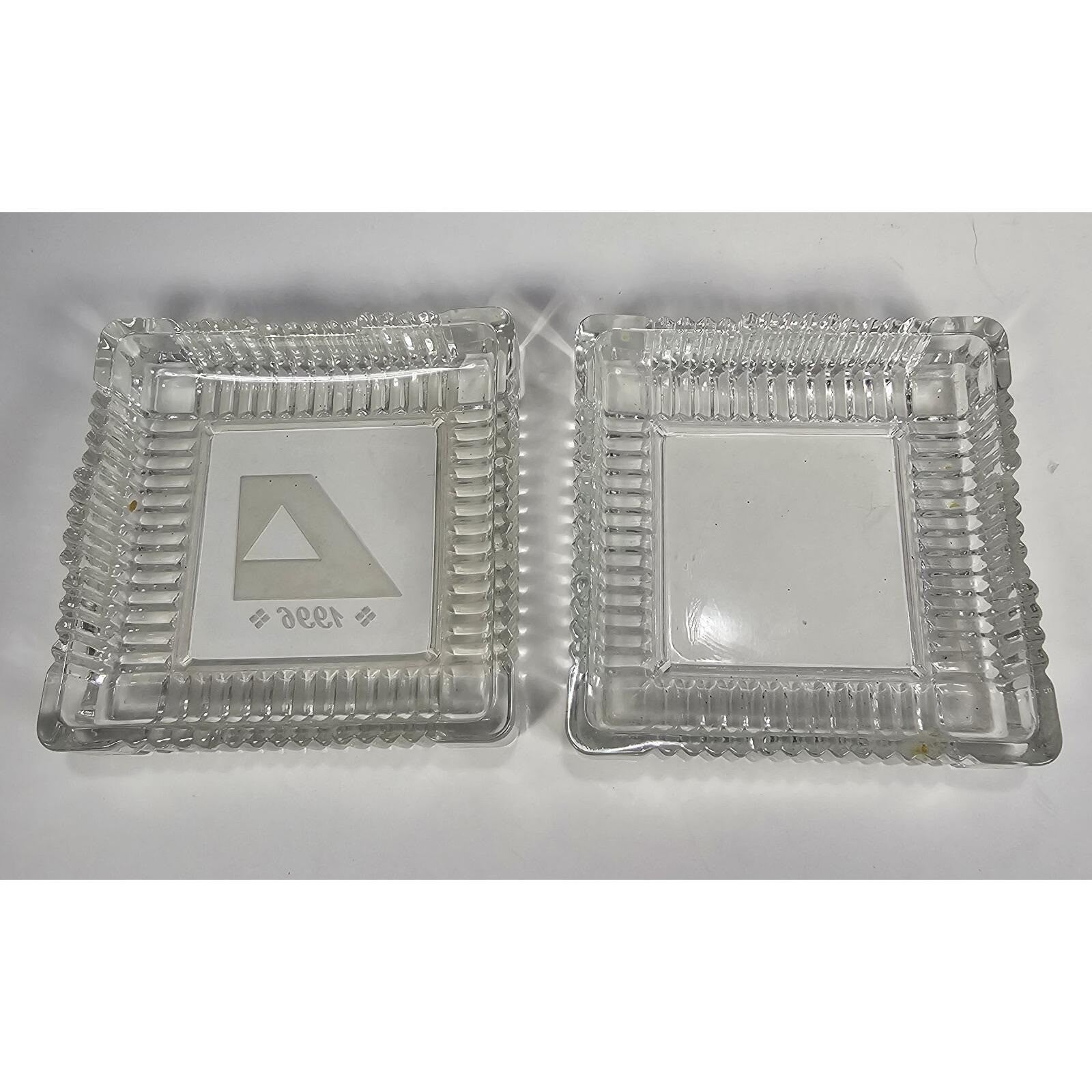 Vintage Crystal Trinket Box 1996 Small Square Jewelry Keepsake Box