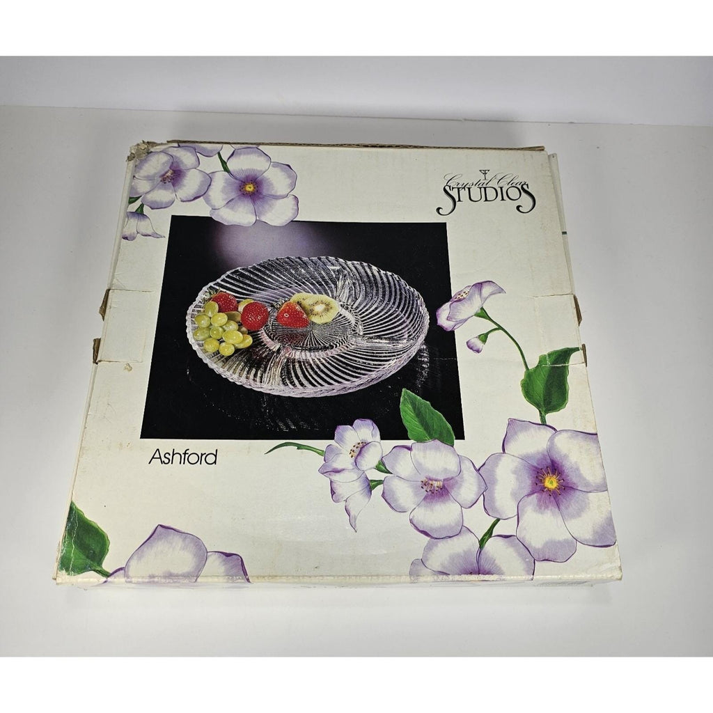 Crystal Clear Studios Ashford Glass Platter 11.25 Inch