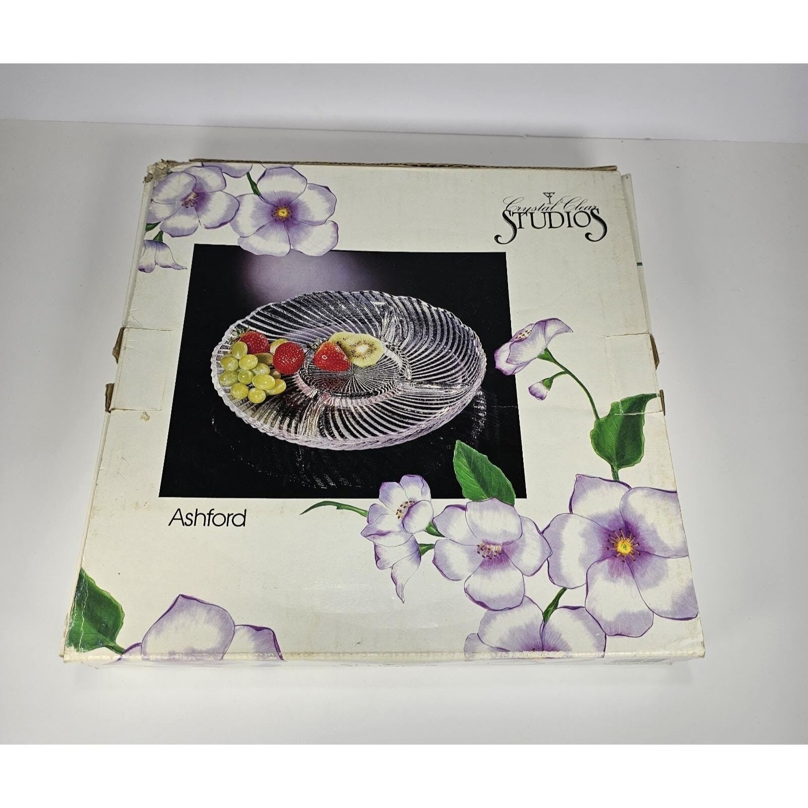 Crystal Clear Studios Ashford Glass Platter 11.25 Inch