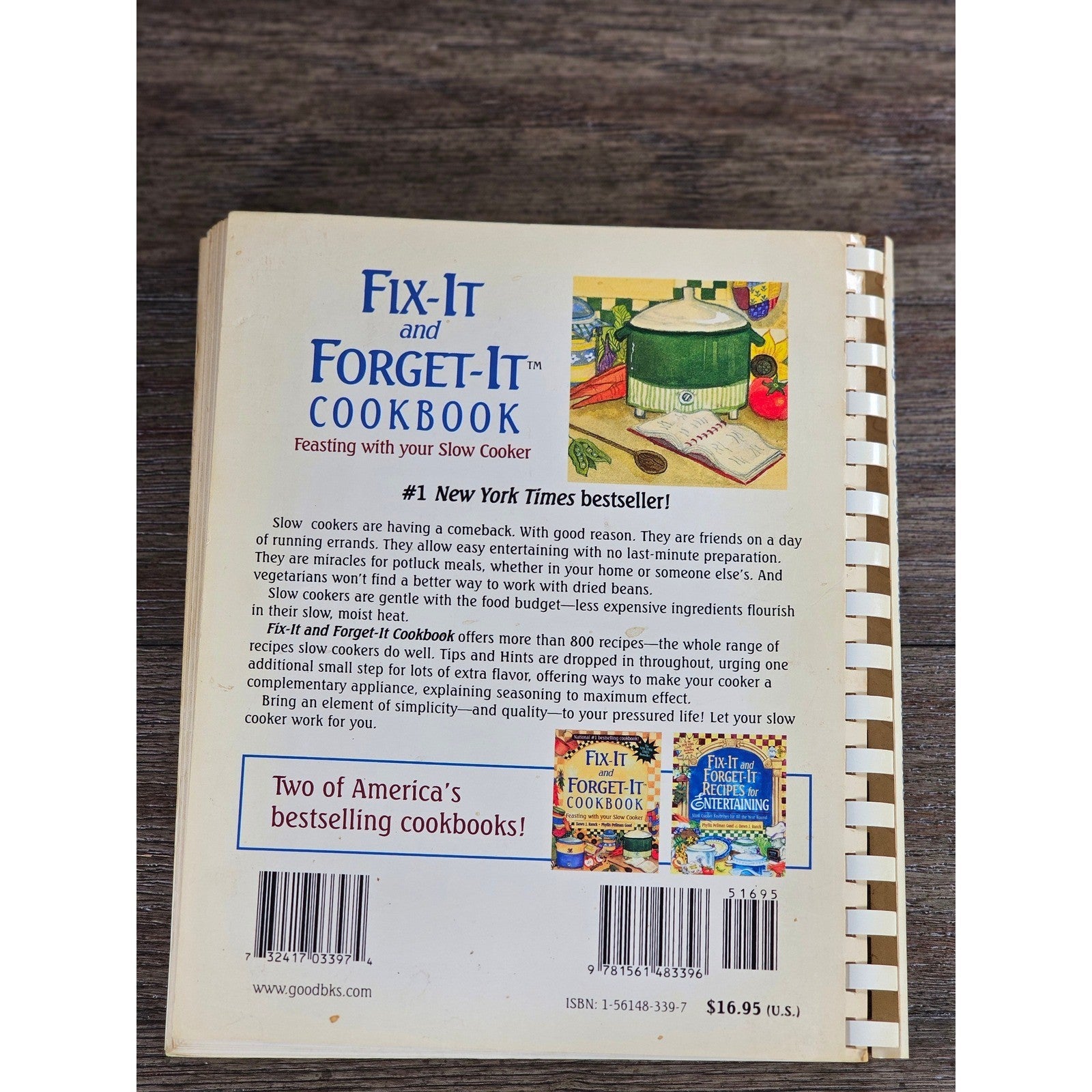 Fix-It and Forget-It Cookbook Spiral Bound Slow Cooker Recipes NYT Bestseller