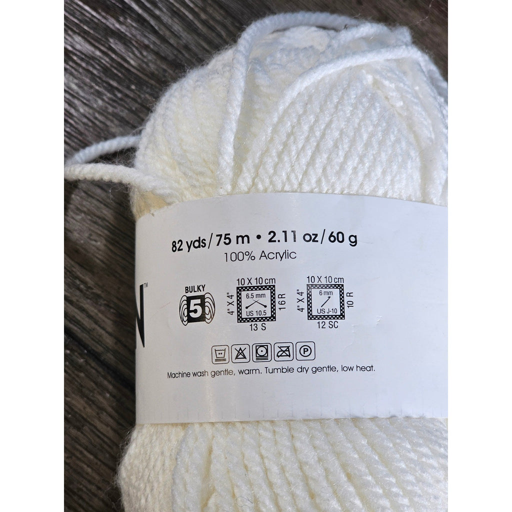 Premier Just Yarn Chunky Cream Acrylic Yarn Bulky 5 Skein 82 Yards
