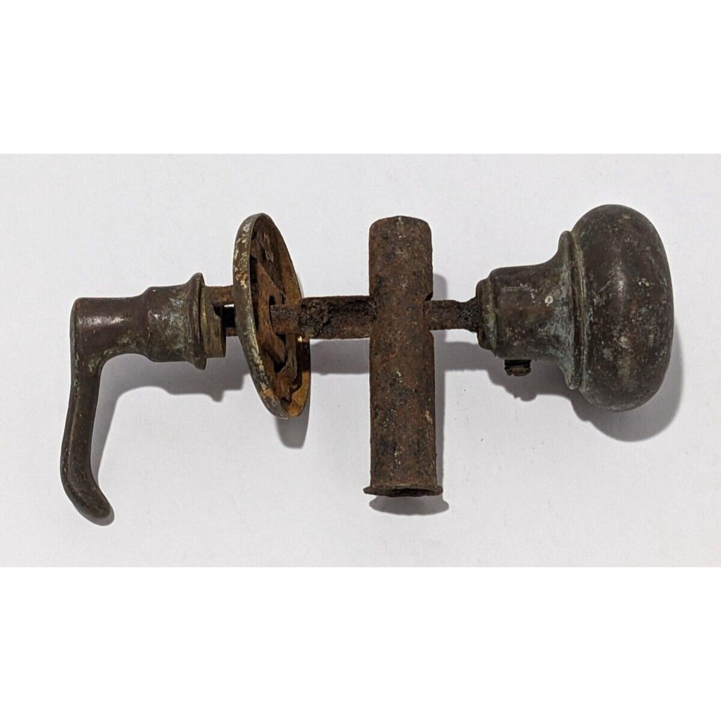 Antique Bronze Door Knob Latch Set 19th Century Hardware