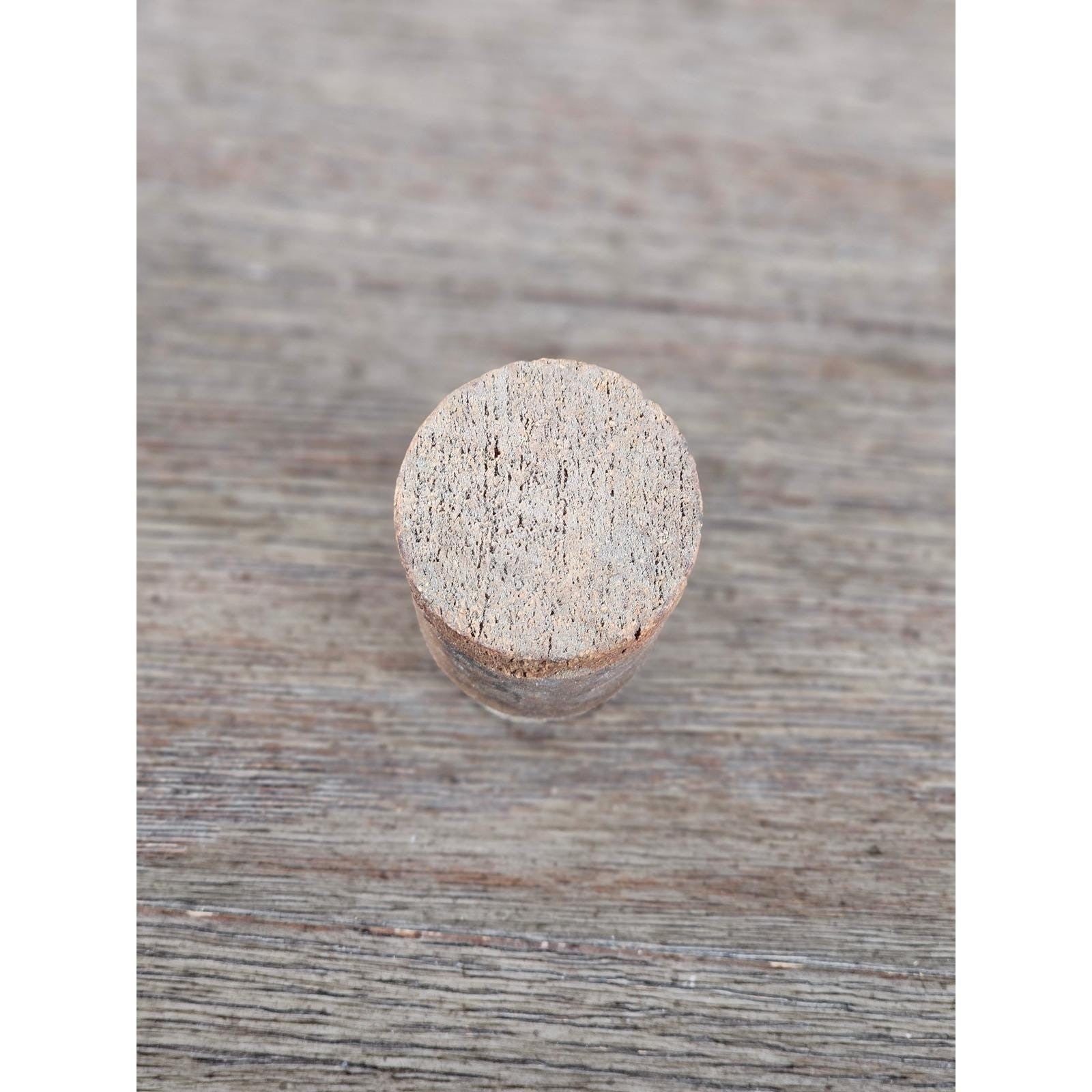 Antique Cork Cylinder Box Primitive Small Lidded Container 3.5"