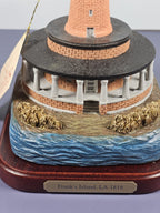 Lefton Lost Lights Franks Island Lighthouse Figurine With Certificate Of Authent