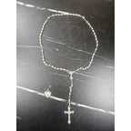 Vintage Rosary Necklace & Heart Pin Set with Case Religious