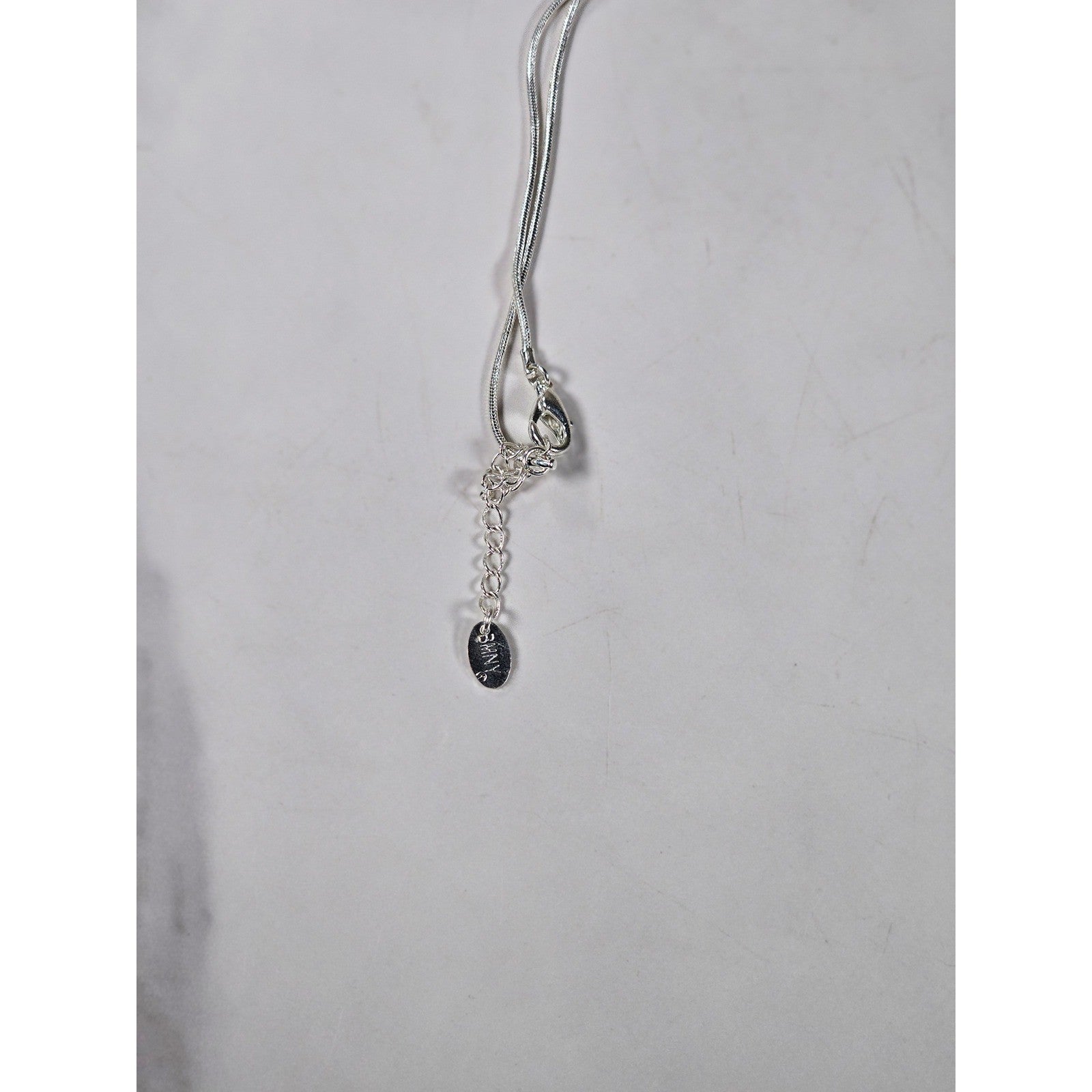 Vintage Silver Tone Cross Necklace with Clear Stone Accents