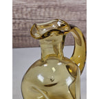 Vintage Amber Art Glass Cruet Hand Blown Pitcher Vase 5 Inch
