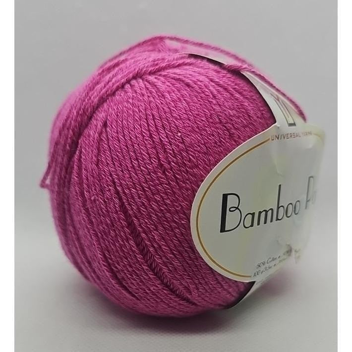 Universal Bamboo Pop Yarn Pink Cotton Blend 100g Skein