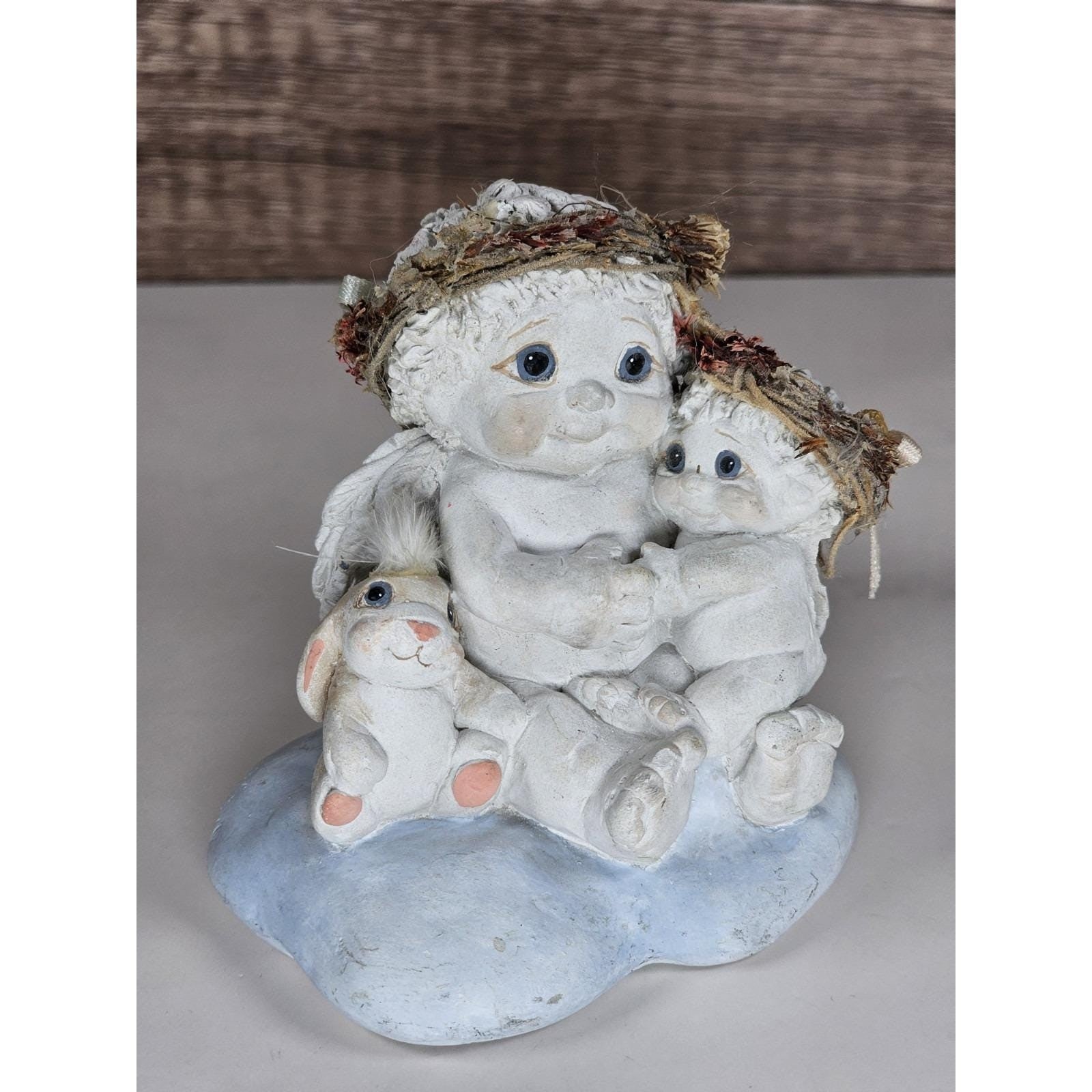 Dreamsicles Cherub Figurine with Bunny Signed Kristin Cast Art