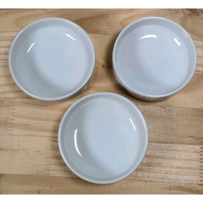 Vintage Otagiri Lotus Garden Bowls Set of 3 Japan Floral Mini Bowls 3"