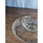 Vintage Pressed Glass Reversible Food Display Stand with Dip Bowl 11"