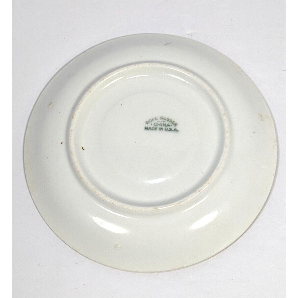 Pope Gosser Teacup and Saucer Set Gold Trim Vintage Set of 2
