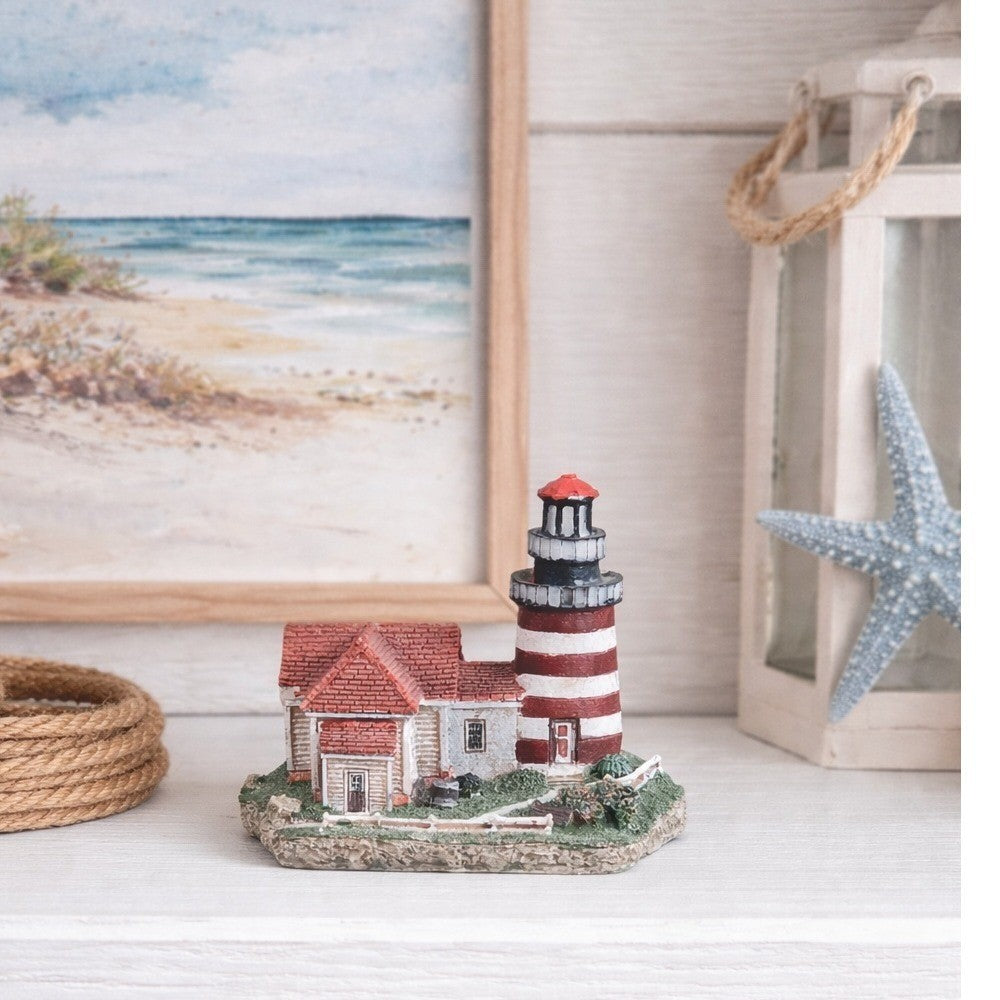 Vintage West Quoddy Head Lighthouse Mini Figurine Coastal Decor