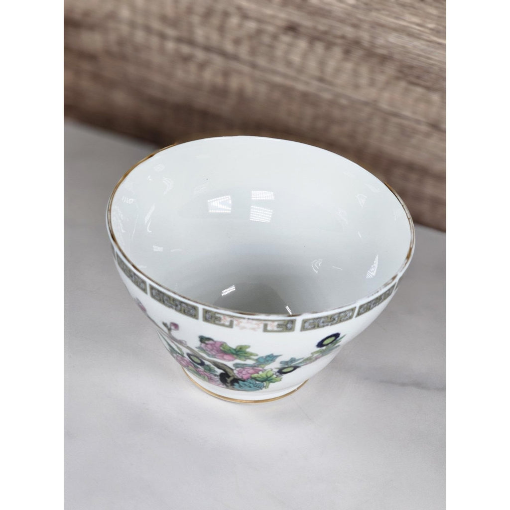 Vintage Regency English Bone China Floral Bowl | Chinoiserie Style