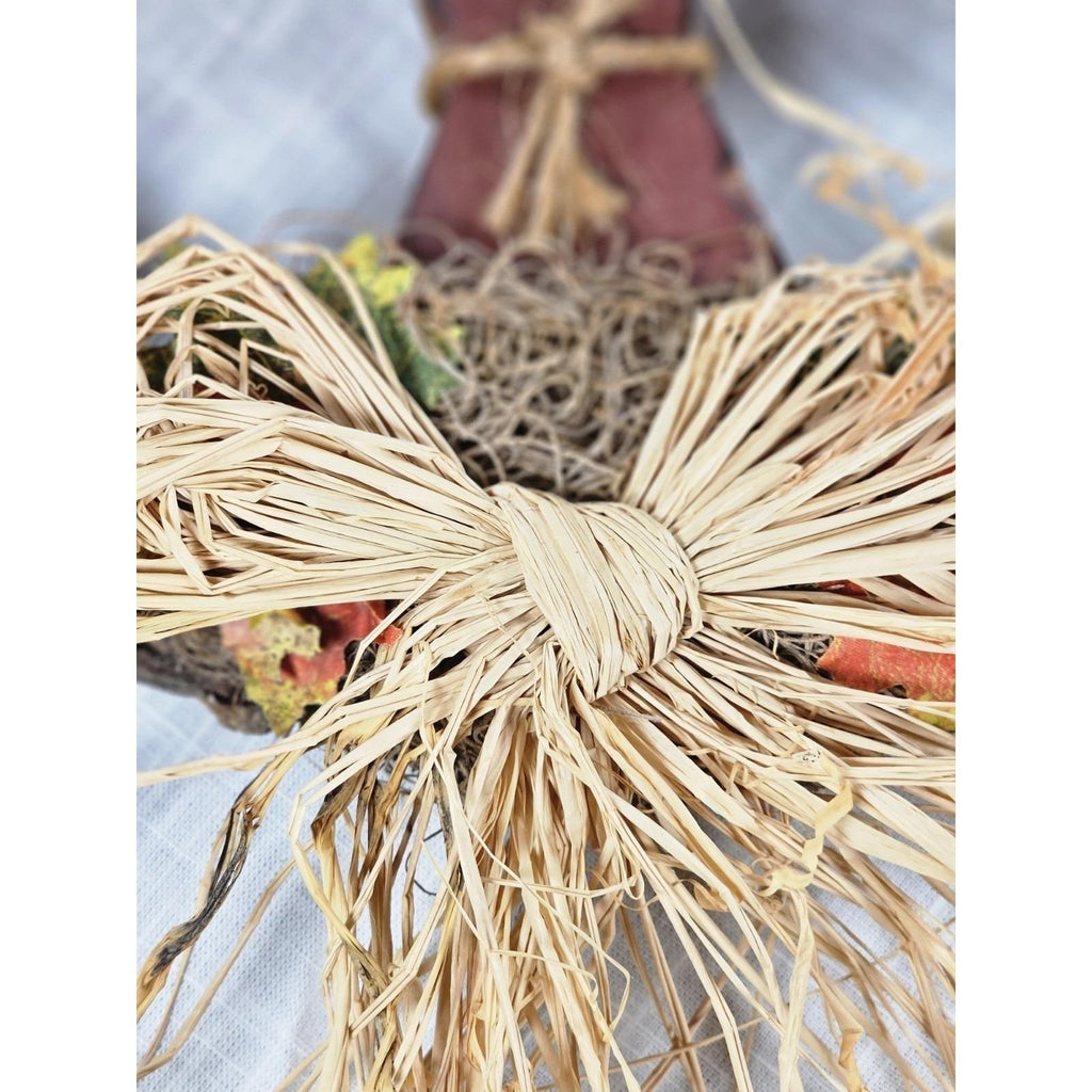 Rustic Autumn Harvest Welcome Wreath | Fall Door Decor with Pumpkins & Foliage