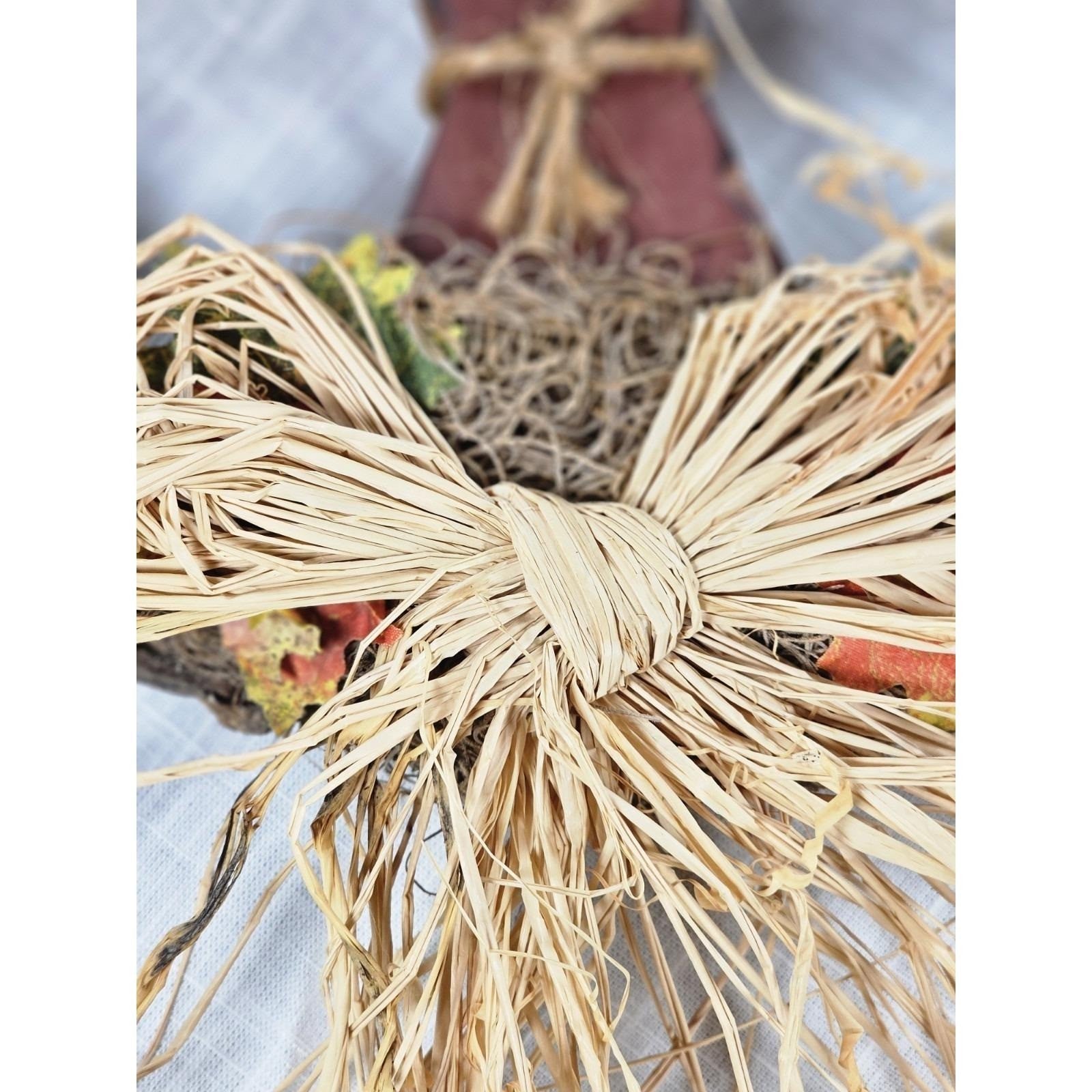 Rustic Autumn Harvest Welcome Wreath | Fall Door Decor with Pumpkins & Foliage