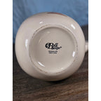 Vintage Belk Floral Ceramic Pitcher Rose Urn Design Cream Vase Handle