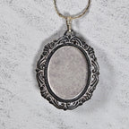 Vintage Angel Cameo Pendant Necklace Pink Relief Oval Frame
