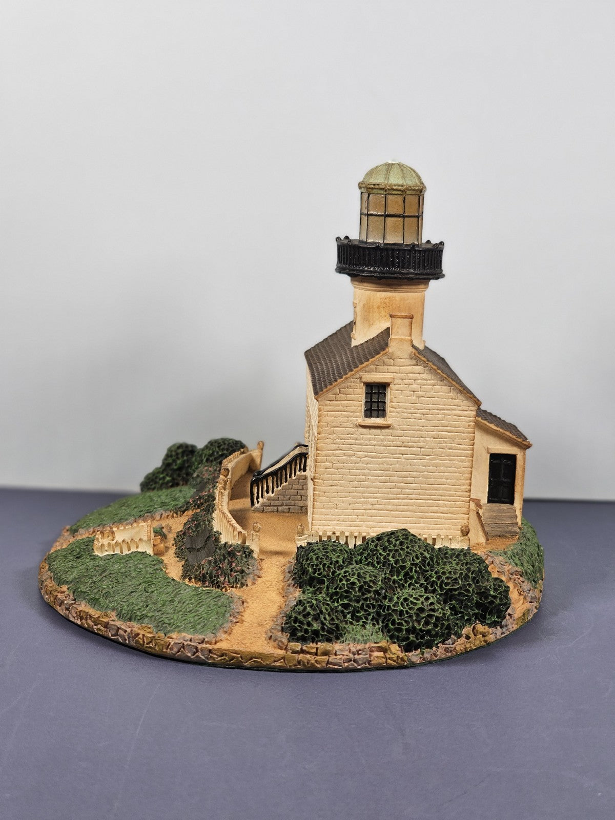 Vintage Old Point Loma Lighthouse sculpture by the Danbury Mint San Diego CA
