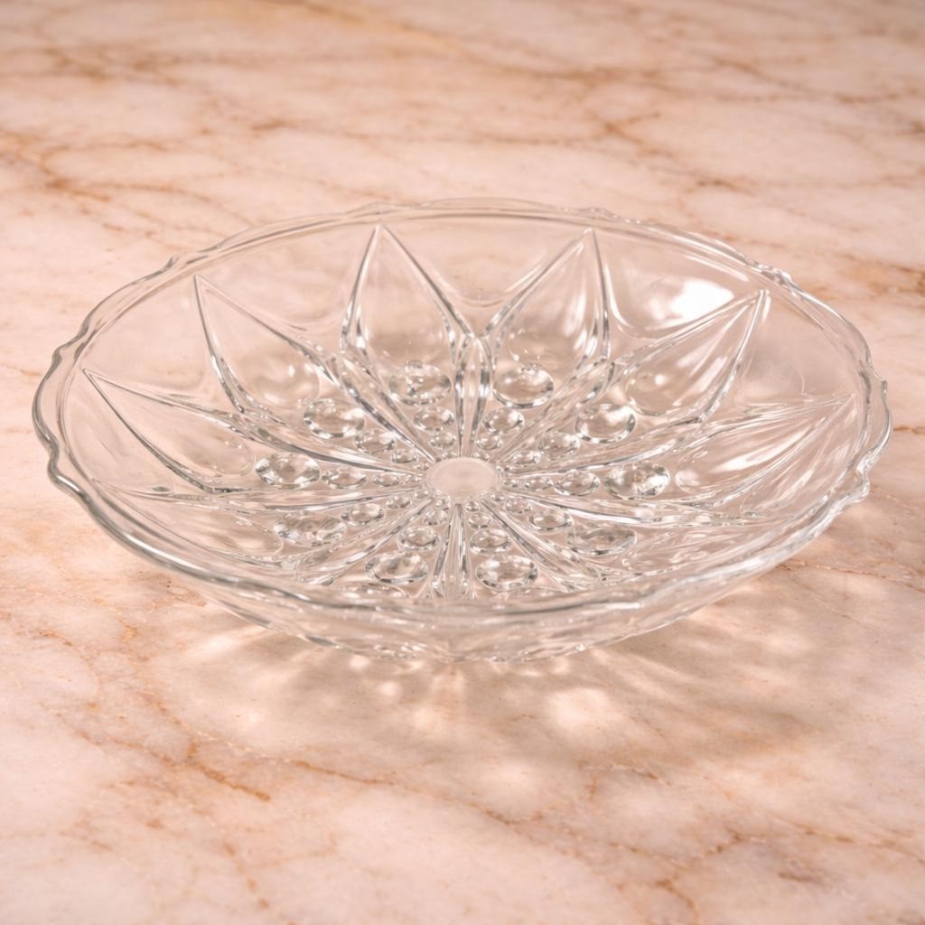 Anchor Hocking Footed Bowl Set Teardrop Dot 1960s Glass