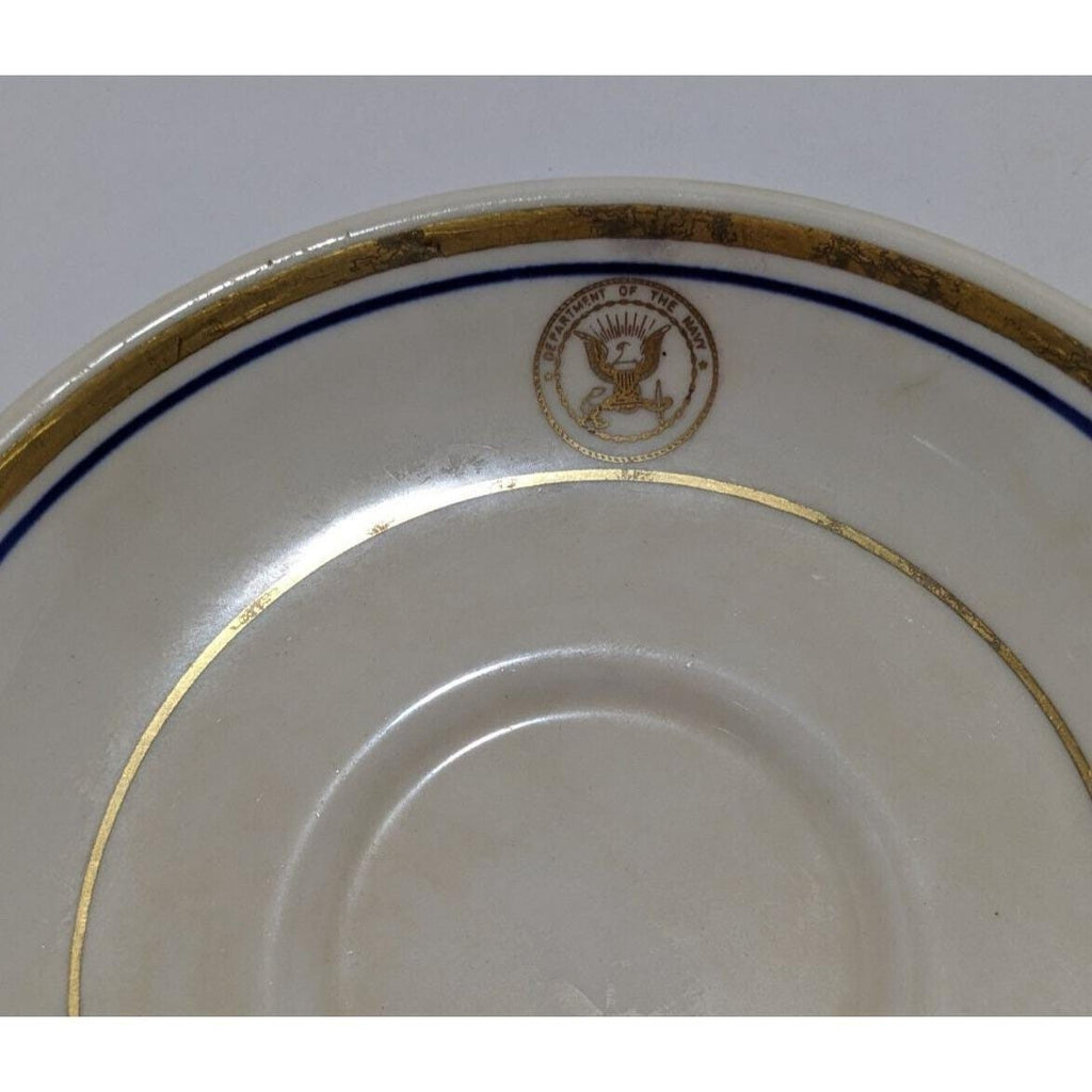 Homer Laughlin US Navy Saucer Plates Set of 2 Vintage USN China