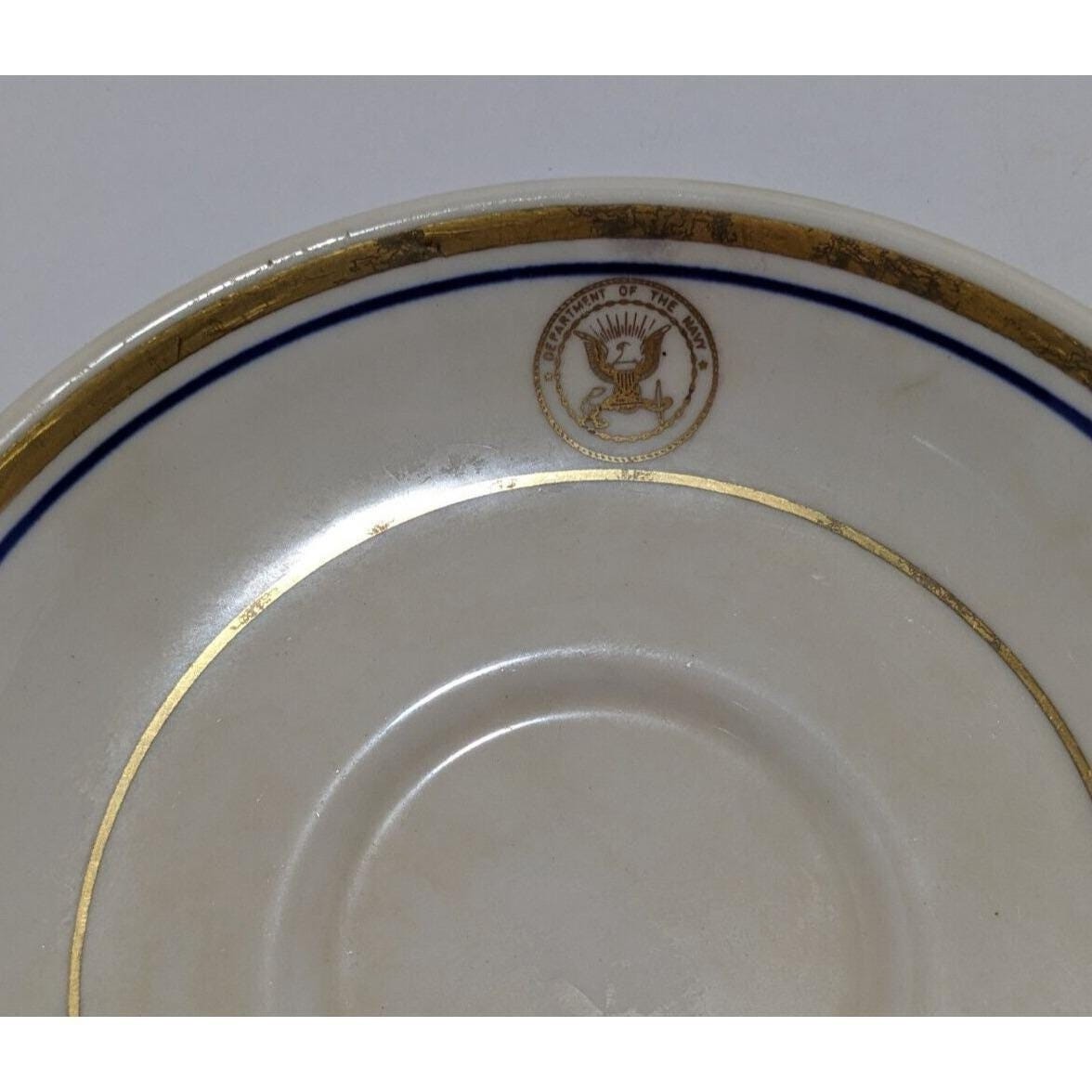 Homer Laughlin US Navy Saucer Plates Set of 2 Vintage USN China