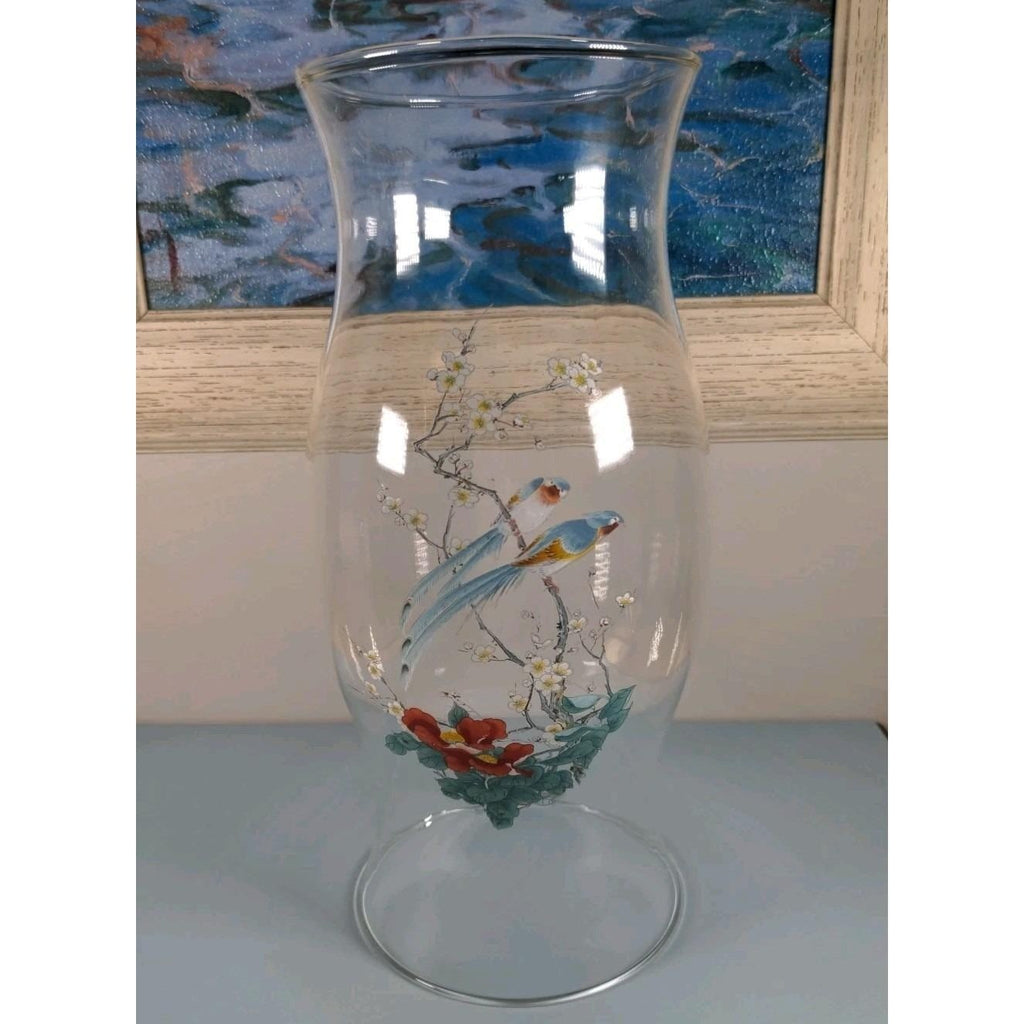 Vintage Hand Blown Glass Hurricane Globe 11.5" Colonial Candle Shade