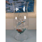 Vintage Hand Blown Glass Hurricane Globe 11.5" Colonial Candle Shade