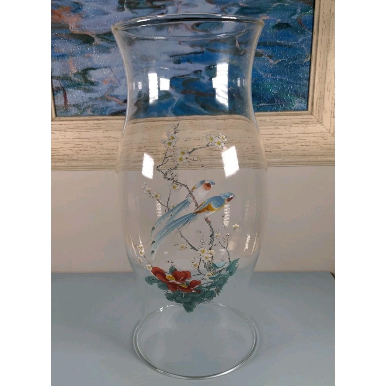 Vintage Hand Blown Glass Hurricane Globe 11.5" Colonial Candle Shade