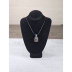 Vintage Religious Cube Pendant Necklace Cross & Praying Hands