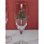 Vintage Nikko Happy Holidays Champagne Flutes Set of 2 Made in Japan