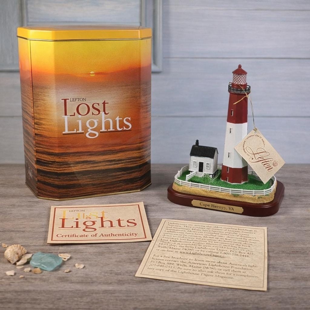 Lefton Cape Hatteras Lighthouse Lost Lights w/ Box COA