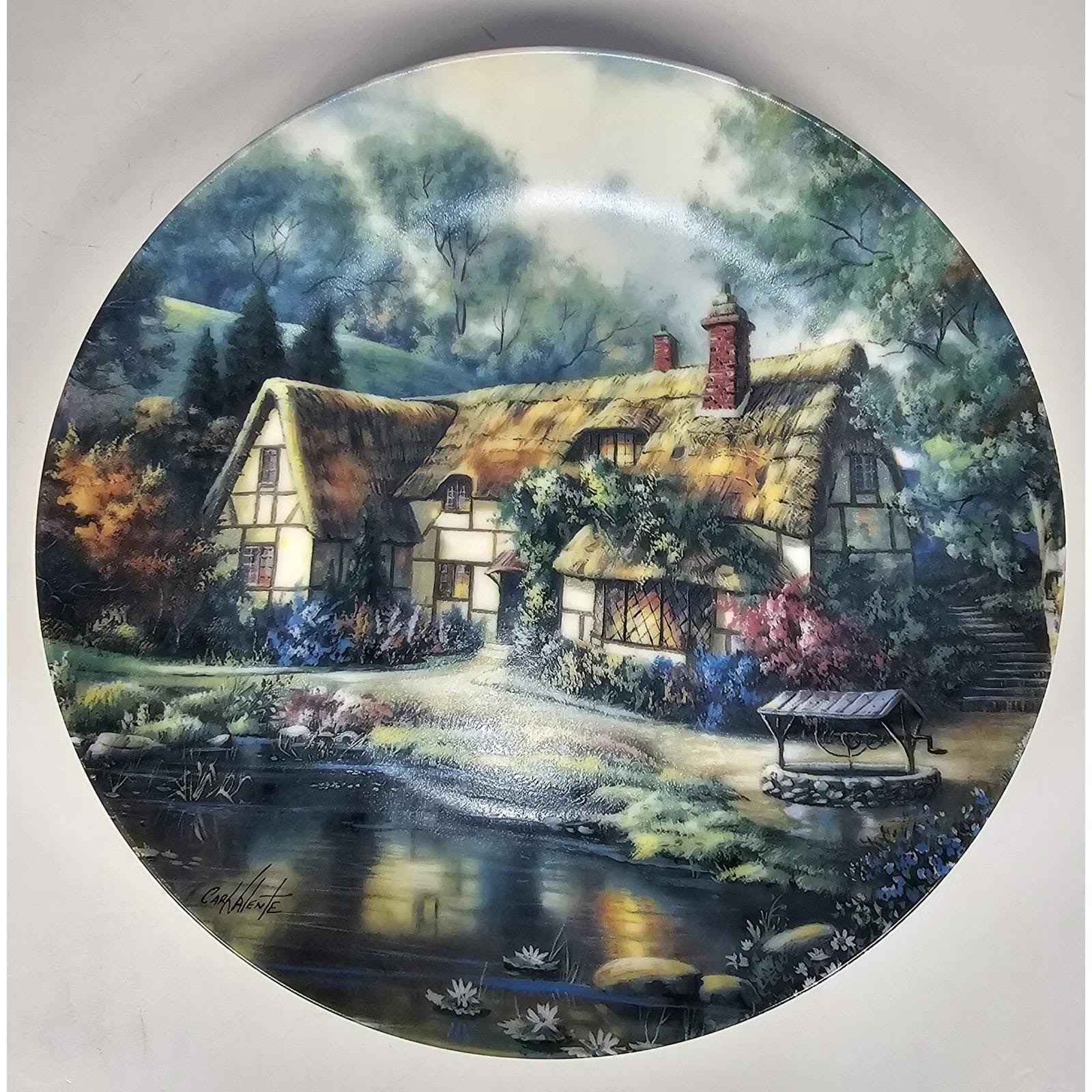 Carl Valente Twilight at Woodgreen Pond Plate W S George Cottage