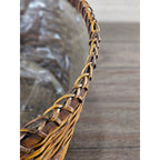 Vintage Woven Basket with Plastic Liner – Rustic Storage or Planter Basket