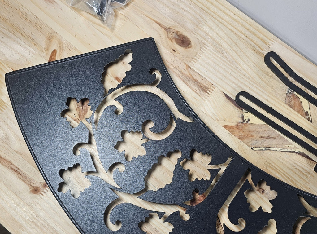 Floral Design Iron Tabletop Stand For Garden Pots Heavy & Durable Black Finish W