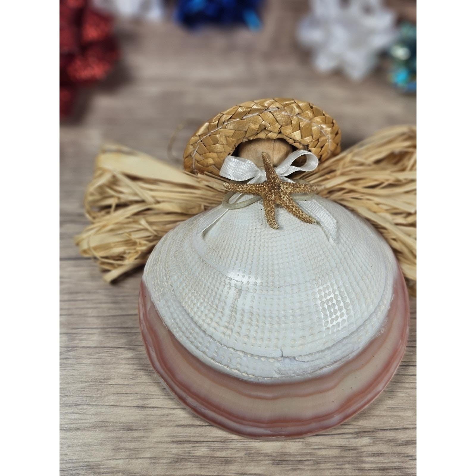 Sea Shell Angel Ornament Coastal Beach Decor Starfish Accent
