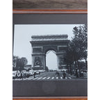 Vintage Framed Paris Arc de Triomphe Black & White Photograph | 13x12 Wall Art