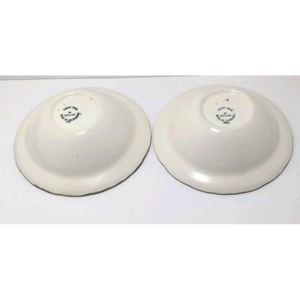 Metlox Poppytrail Blue Grape Bowls Set of 2 Sculptured Pattern