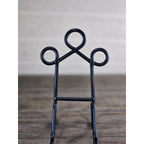 Vintage Iron Plate Stand | Black Metal Display Easel | Rustic Plate Holder