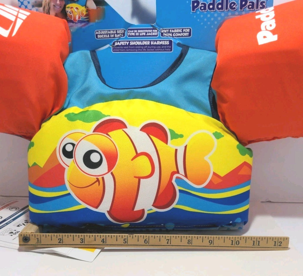 Unisex Fluid Aquatics Child Small Paddle Pals Life Jacket Clown Fish
