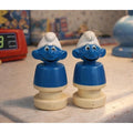Vintage Smurf School Bus Figures Peyo 1982 Set of 2 Plastic