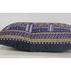 Vintage Turkish Carpet Pillow 9x6 Embroidered Silk Accent Cushion