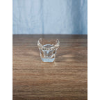 Vintage Clear Glass Votive Candle Holder | Sculpted Glass | 3" x 3"