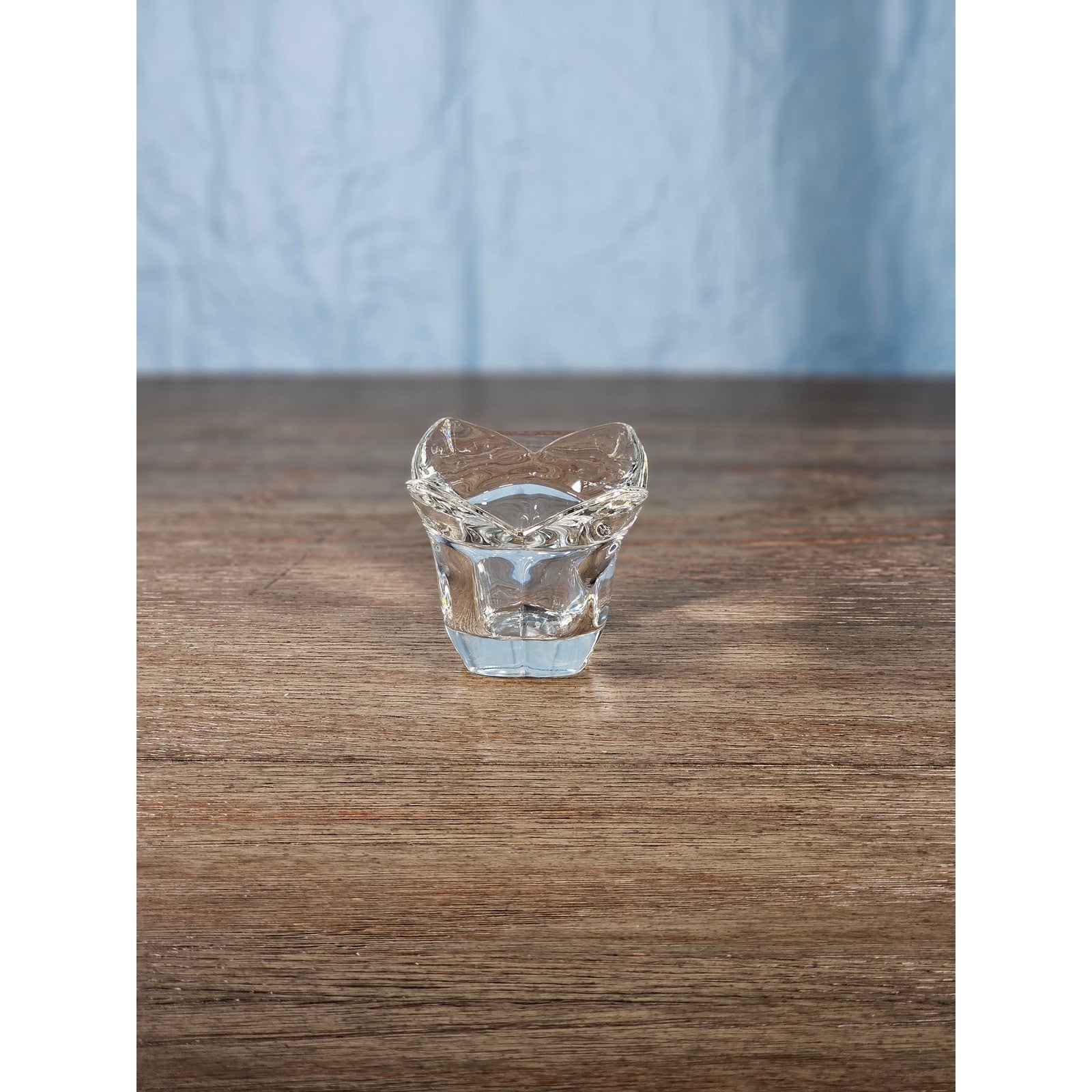 Vintage Clear Glass Votive Candle Holder | Sculpted Glass | 3" x 3"