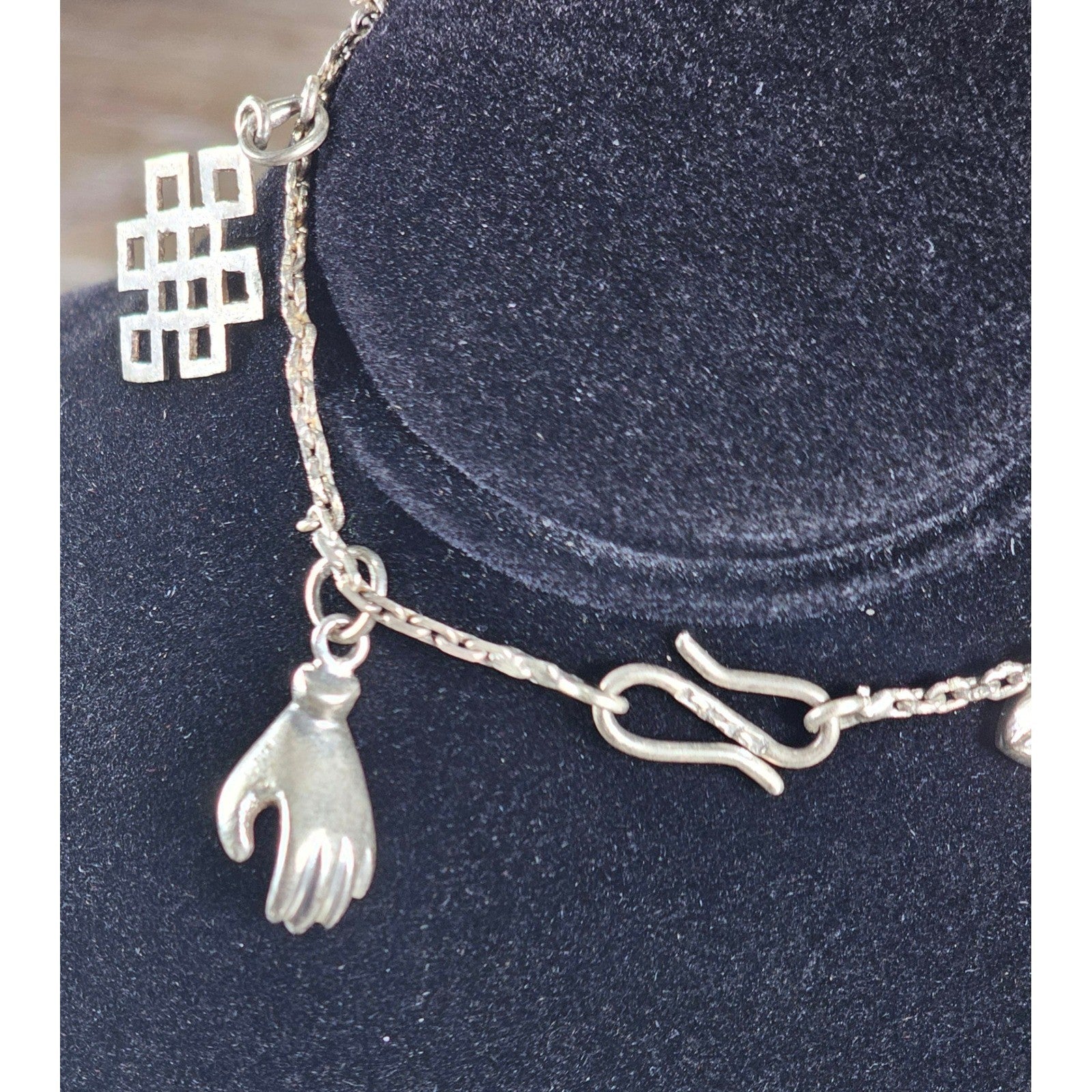Vintage Silver Charm Bracelet Dolphin Clover Nautical Theme