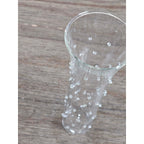 Vintage Clear Art Glass Bud Vase Applied Polka Dots 7 Inch