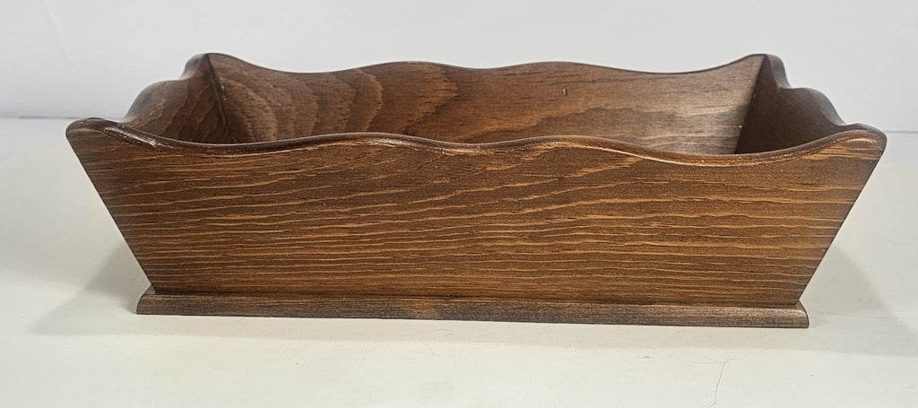 VTG 1970s Solid Wood Bread Warming Basket